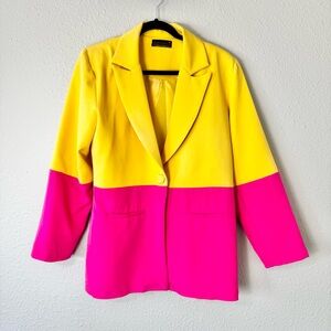 Colorblock Yellow and Pink Blazer
